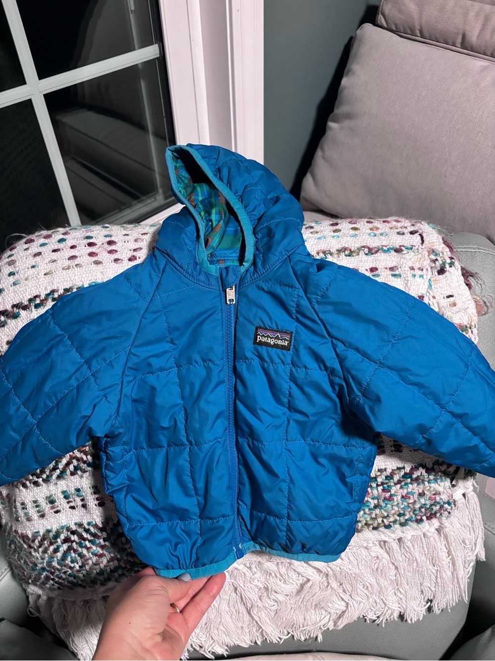 Patagonia 12-18month Hooded Puffer Jacket reversible